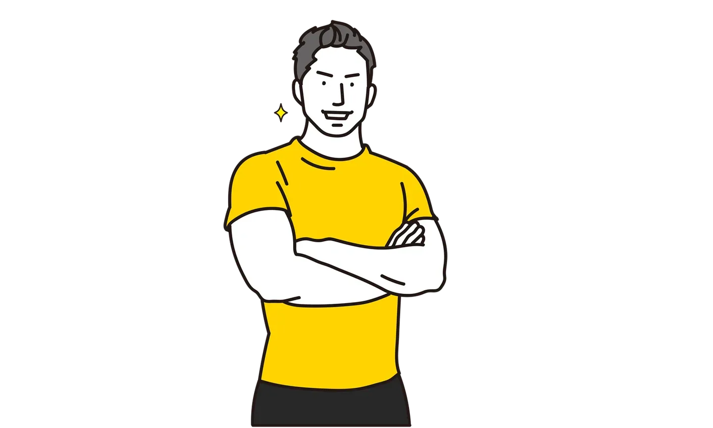 筋トレに励む男性のイメージイラスト