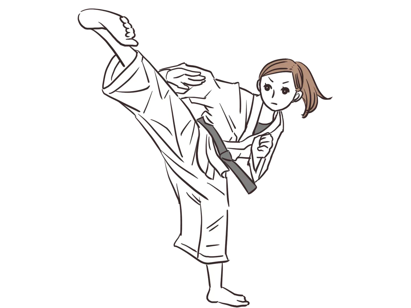 武道の型の稽古をするイメージイラスト