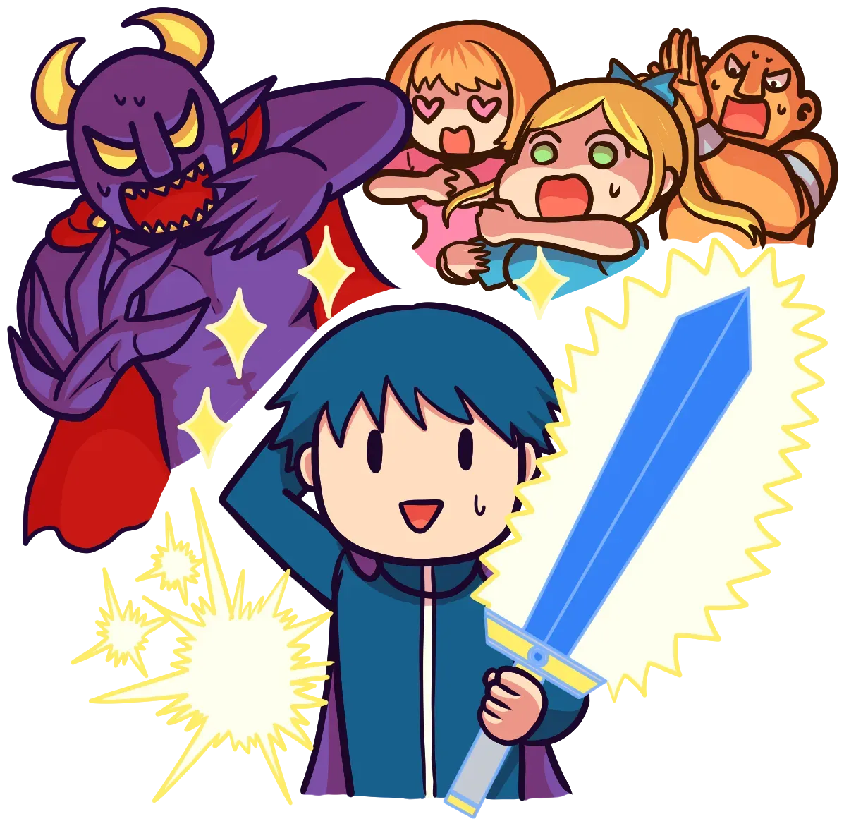 「強くてニューゲーム」をイメージしたイラスト