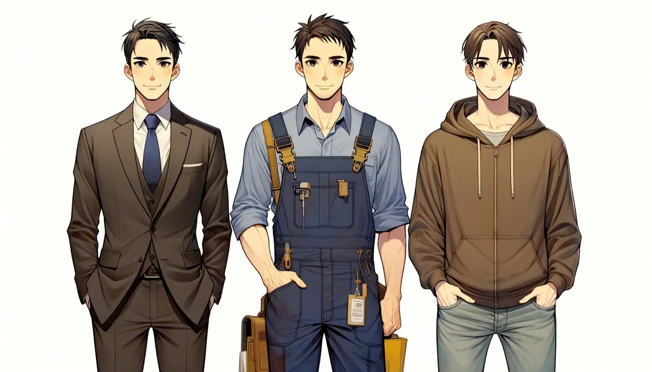働き方の違う3人の男性のイメージ画像