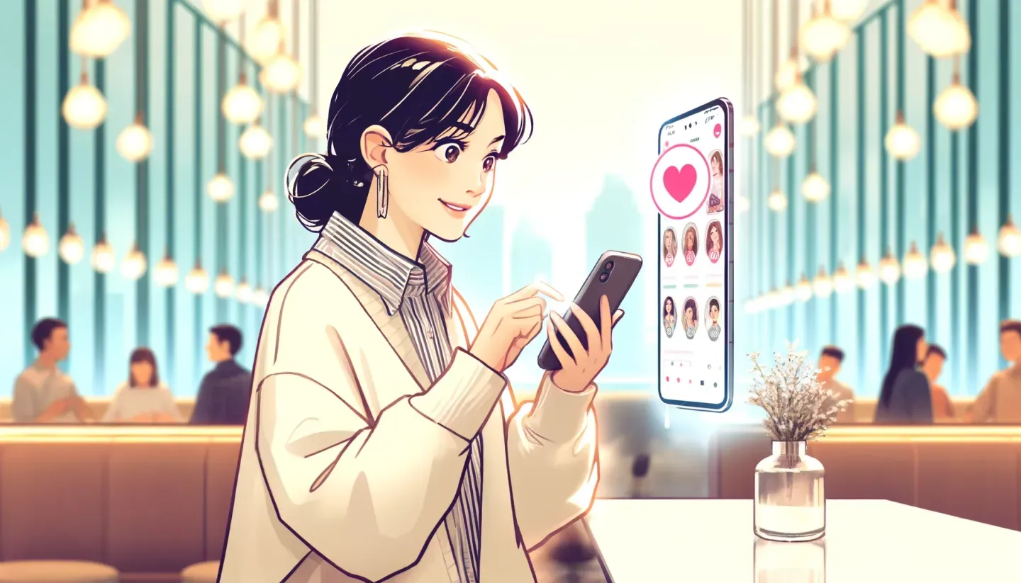 マッチングアプリを使う女性のイメージ画像
