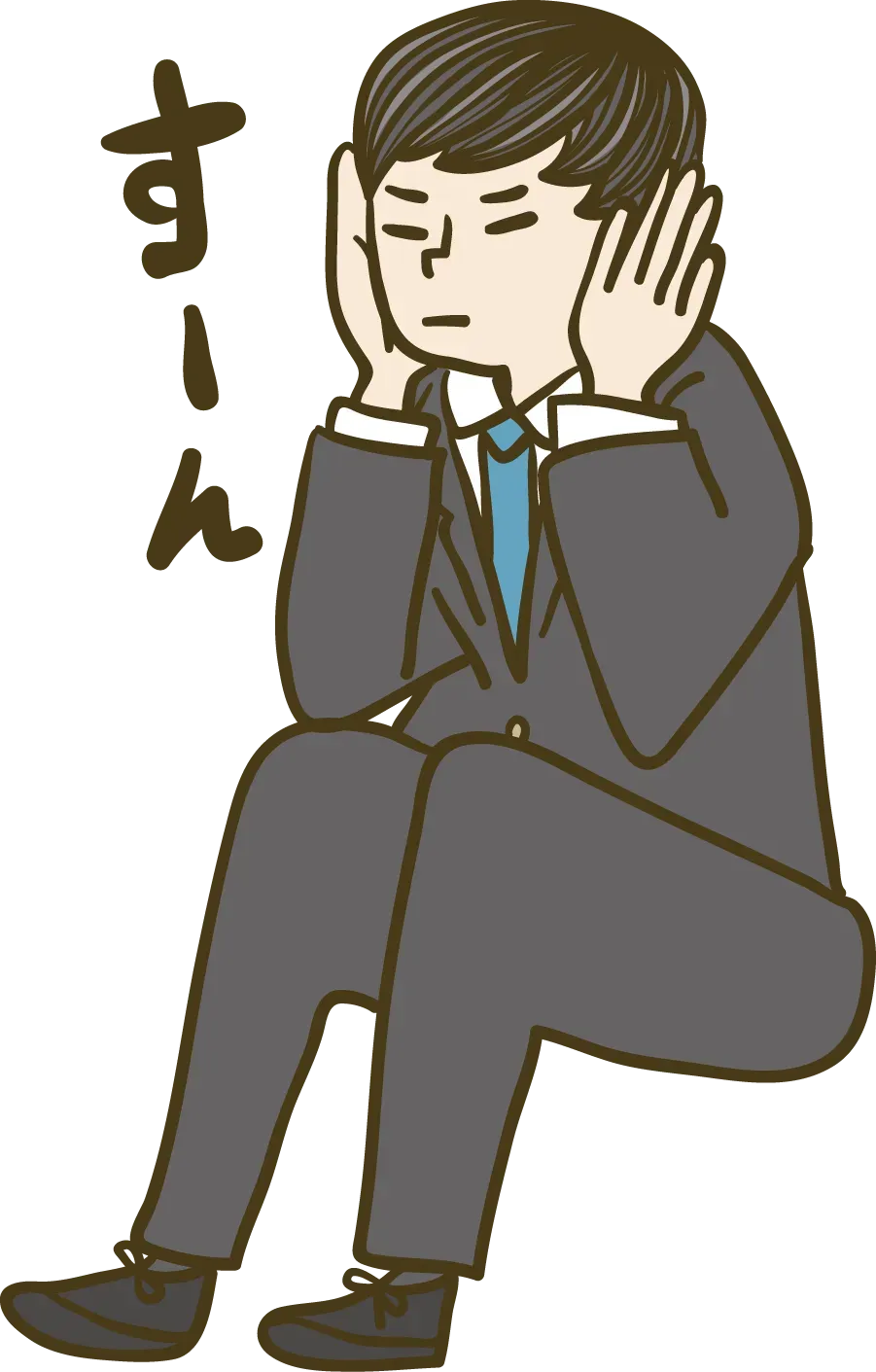 耳をふさぐ人のイラスト