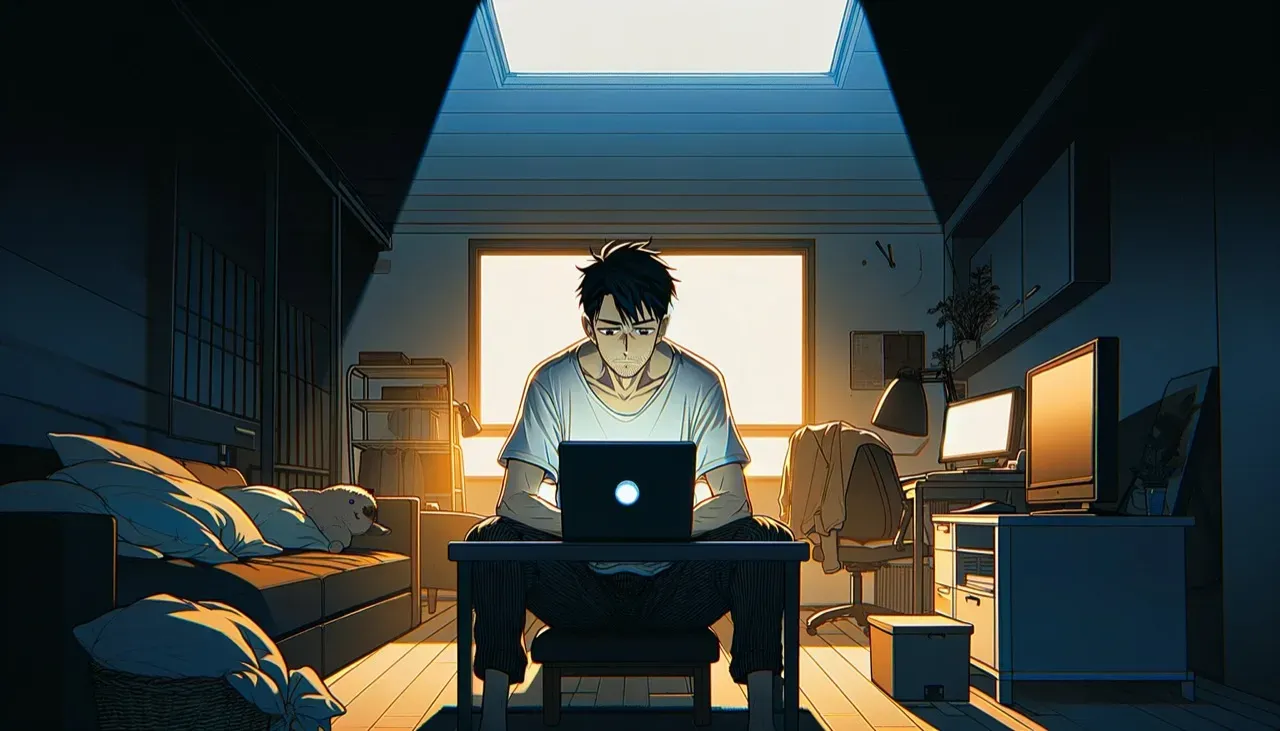 作文に頭を抱える人のイメージ画像