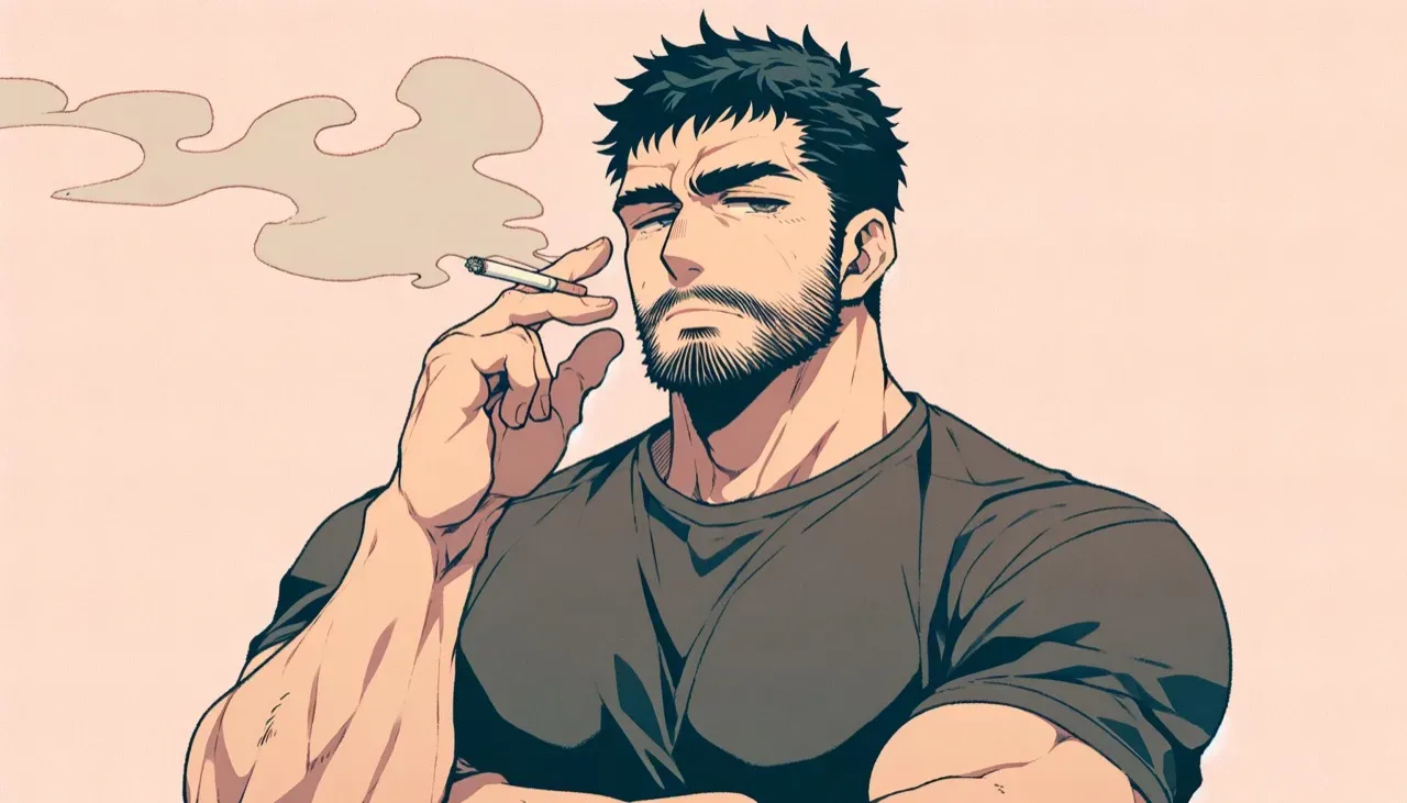 ワイルドな雰囲気の男性のイメージ画像